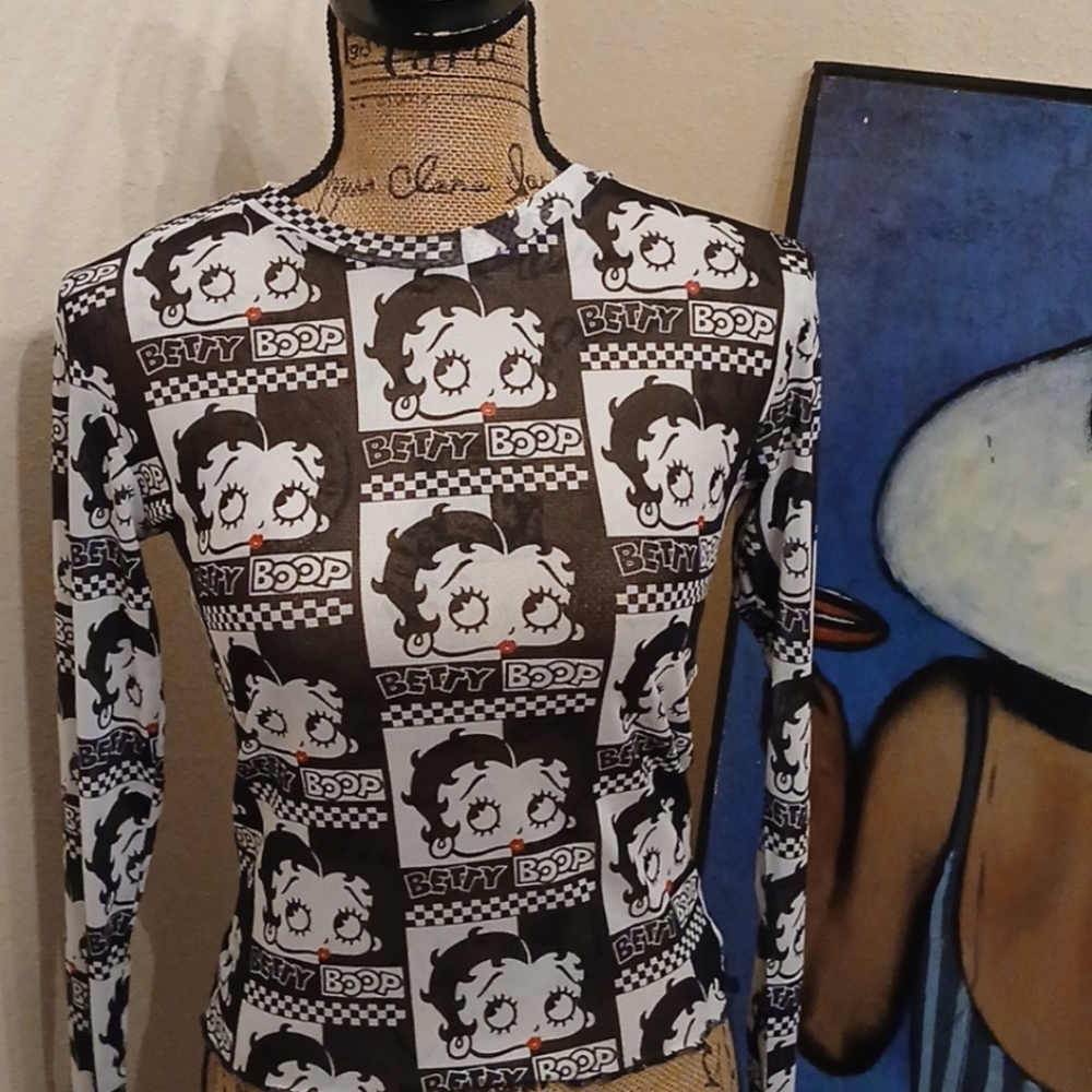 Betty Boop Animated Mesh Top